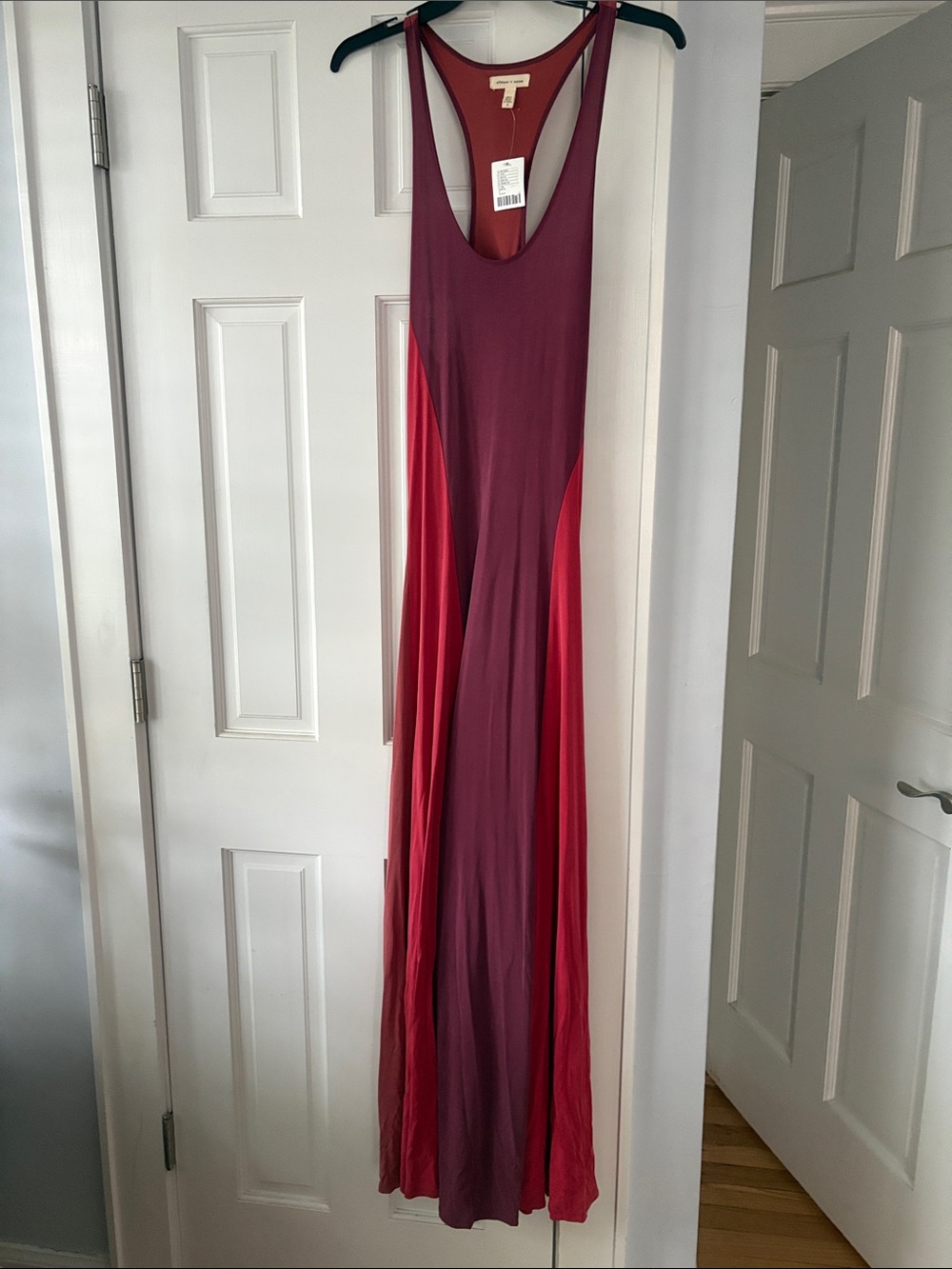 silence + noise Burgundy and Red Colorblock Racerback Maxi Dress